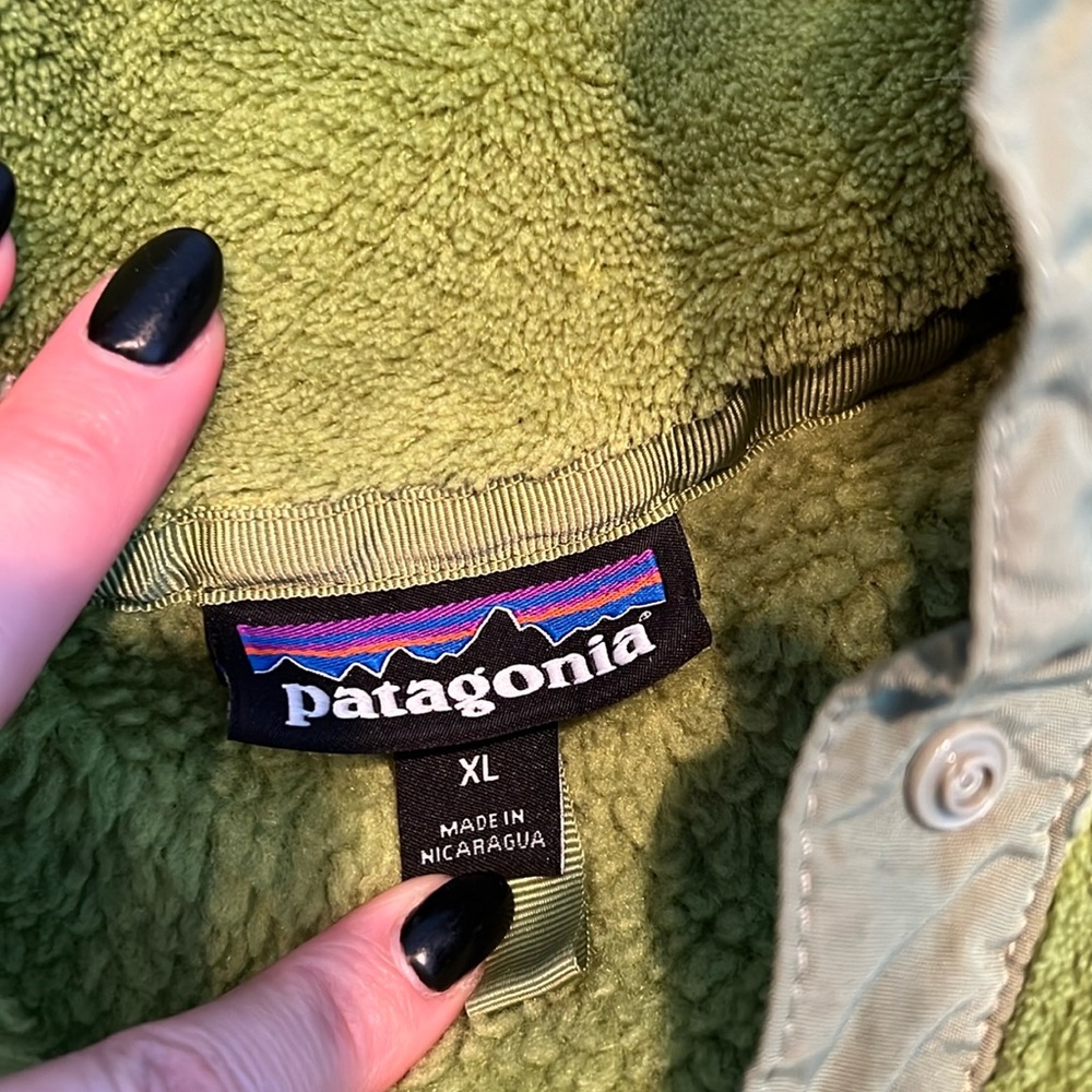 Patagonia Re-Tool Snap-T Pullover Size XL Lime Green - Picture 3 of 8